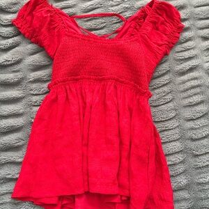 Adorable Altar'd State Red baby doll top!! Never been worn, new without tags. XS